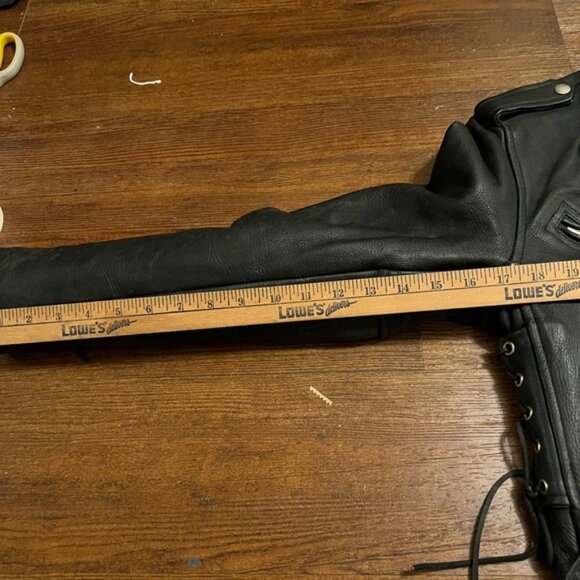 A-1 Genuine Leather Vintage Motorcycle Jacket with Patches - Picture 15 of 16